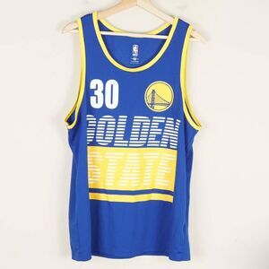 NBA UNK Golden State Warriors Blue Yellow Steph Curry 30 Blue Jersey Sz L